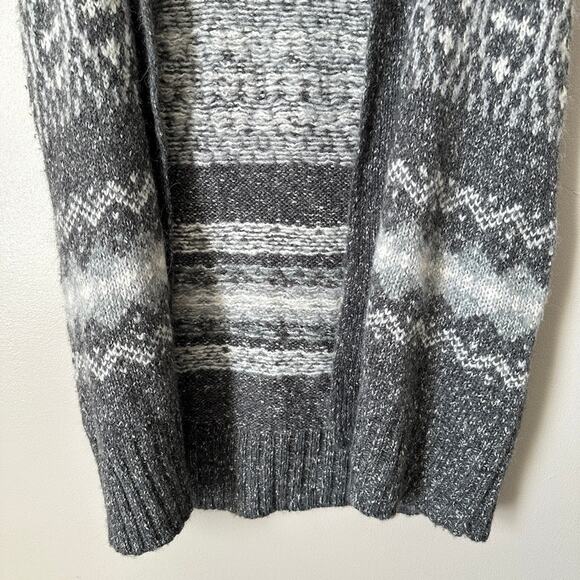 Kenji Cardigan Womens L Vest Open Front Alpaca Wool Blend Gray Sweater Duster - Picture 4 of 9